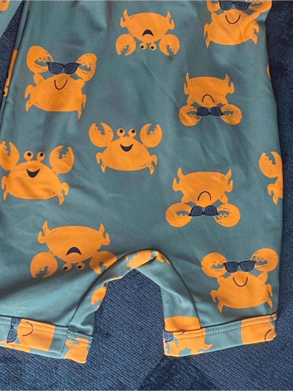 Carter's Teal One-Piece with Orange Crab Print